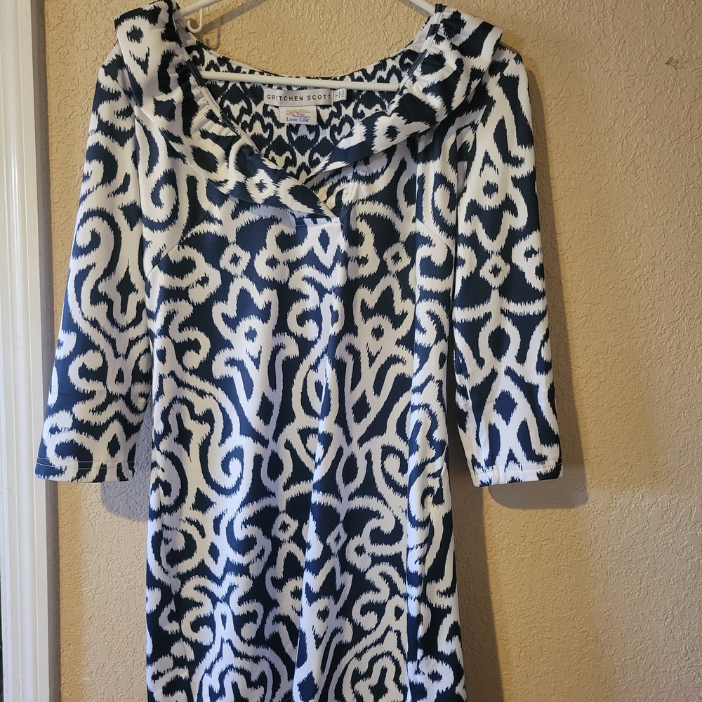 Gretchen Scott Designs Navy and White Dress
